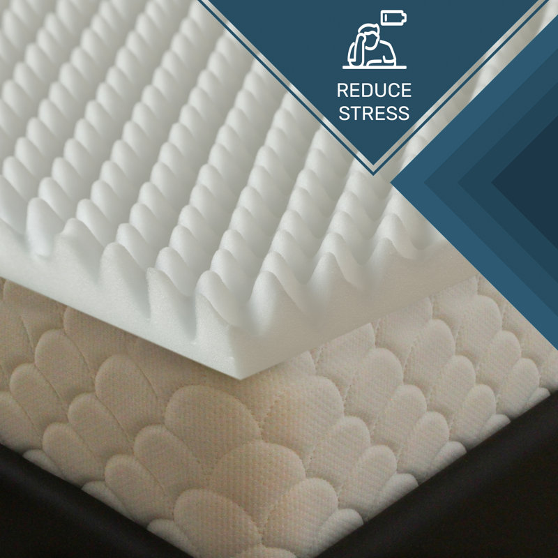 Alwyn Home Bermudez 1inch Convoluted Egg Shell Mattress Topper